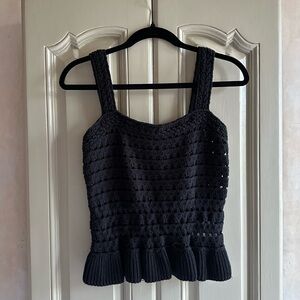 J. Crew Black Crochet Tank Top